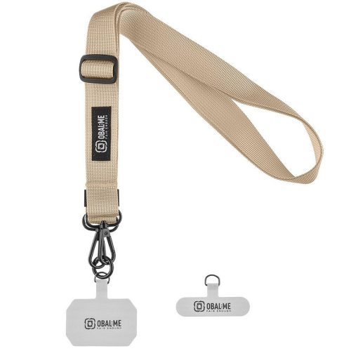 OBAL:ME NeckTag Ribbon Rope nyakba / vállra akasztható univerzális telefontartó, bézs