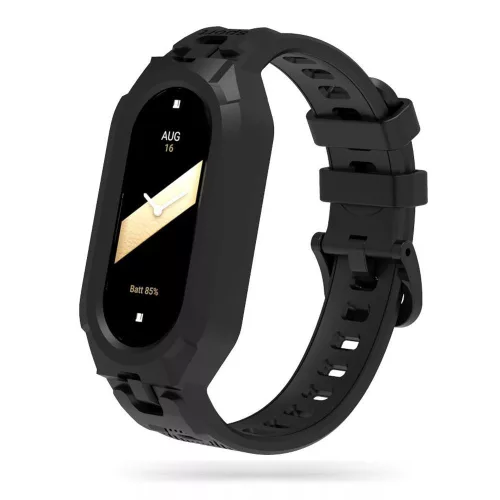 Tech-Protect Armour Xiaomi Mi Smart Band 10 / Band 9 / Band 8 strapabíró szíj megerősített sarkakkal, fekete