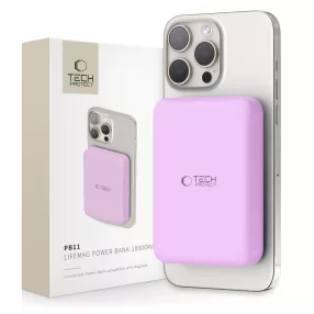   Tech-Protect PB11 LifeMag Powerbank / külső akkumulátor, MagSafe, kompakt, 10000mAh, lila
