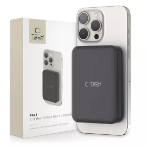   Tech-Protect PB11 LifeMag Powerbank / külső akkumulátor, MagSafe, kompakt, 10000mAh, fekete