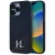 Karl Lagerfeld Silicone Shadow Metal Initial iPhone 15 Pro hátlap tok kameravédelemmel, MagSafe, fekete