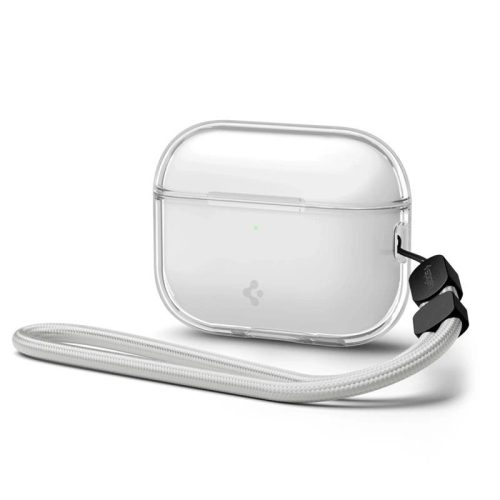 Spigen Liquid Crystal Apple Airpods Pro 3 szilikon tok, csuklópánttal, Crystal Clear, átlátszó