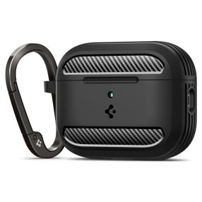   Spigen Rugged Armor Apple AirPods Pro 3 tok, karabinerrel, Matte Black, fekete