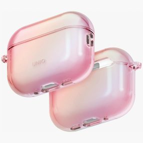   Uniq Iridescia Apple AirPods Pro 3 tok karabinerrel, rózsaszín