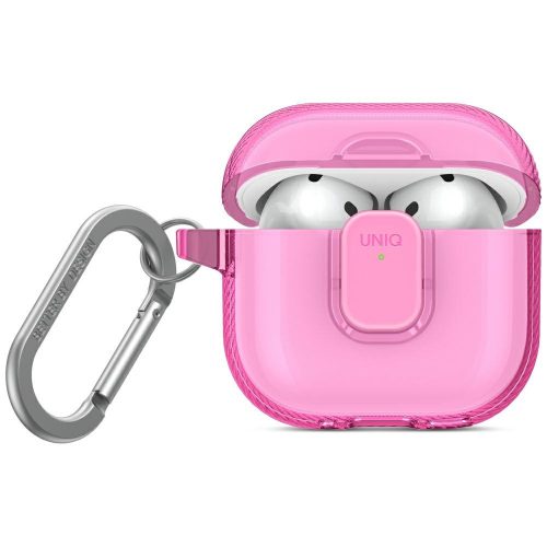 Uniq Glase Pro Apple AirPods Pro 2 tok karabinerrel, rózsaszín