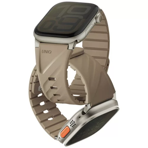 Uniq Fluo Apple Watch 40/41/42/44/45/46/49mm mágneses szíj, bézs