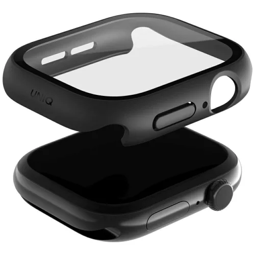 Uniq Nautic Apple Watch 11 / Watch 10 46mm műanyag tok, IP68 por-és cseppálló kijelzővédelemmel, fekete