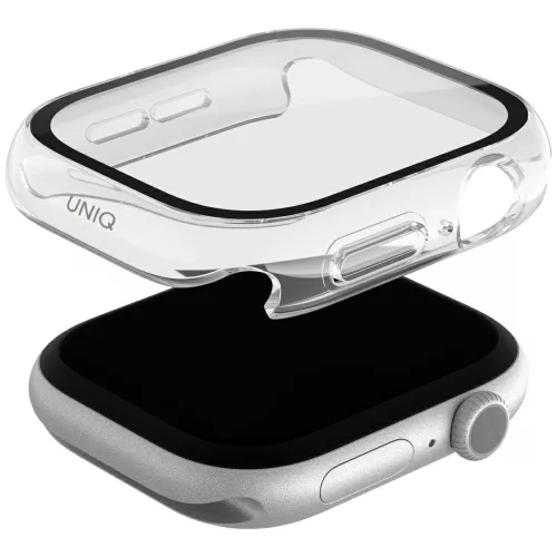 Uniq Nautic Apple Watch 11 / Watch 10 42mm műanyag tok, IP68 por-és cseppálló kijelzővédelemmel, átlátszó