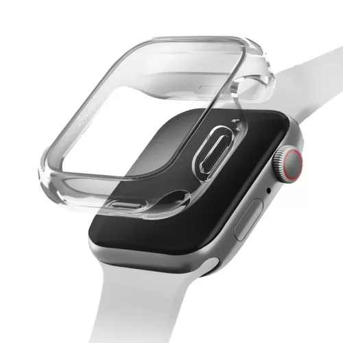 Uniq Garde Apple Watch 4 / 5 / 6 / SE / SE2 / SE3 (44mm) műanyag tok kijelzővédelemmel, fekete