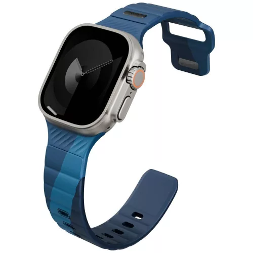 Uniq Stride De Rubber Apple Watch 44/45/46/49mm gumis szilikon szíj, kék