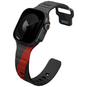   Uniq Stride De Rubber Apple Watch 44/45/46/49mm gumis szilikon szíj, fekete-piros