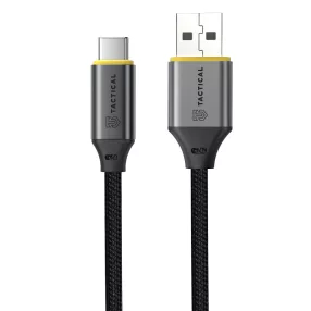   Tactical Fast Rope Aramid 2.0 USB-A-USB-C töltő- és adatkábel, szőtt, 1m, fekete