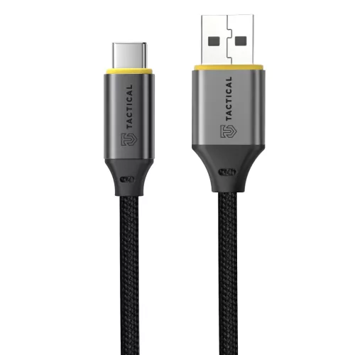 Tactical Fast Rope Aramid 2.0 USB-A-USB-C töltő- és adatkábel, szőtt, 2m, fekete