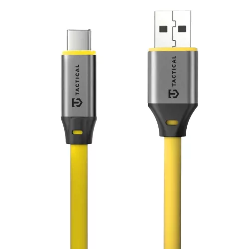 Tactical Fat Man 2.0 USB-A-USB-C töltő- és adatkábel, szilikon, 1m, sárga