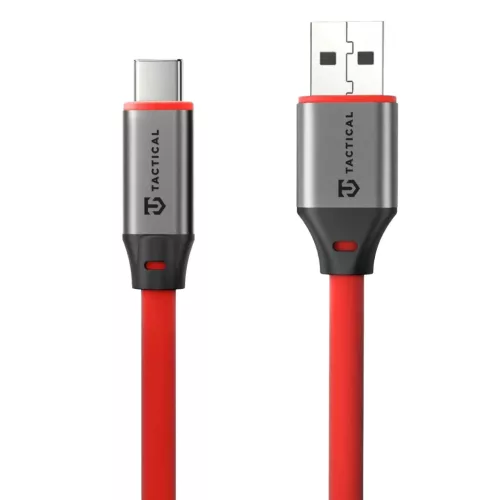 Tactical Fat Man 2.0 USB-A-USB-C töltő- és adatkábel, szilikon, 1m, piros