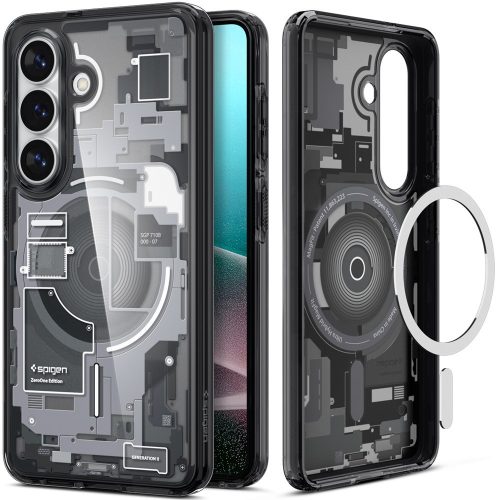Spigen Ultra Hybrid MagFit Samsung Galaxy S26 tok, MagSafe, Zero One, átlátszó-fekete