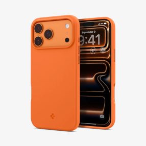   Spigen Silicone Fit MagFit Apple iPhone 17 Pro Max tok, MagSafe, Cosmic Orange, narancs