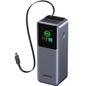   Ugreen PB726 Powerbank / külső akkumulátor, USB-A-2xUSB-C, 20000mAh, 165W, QC+PD, szürke