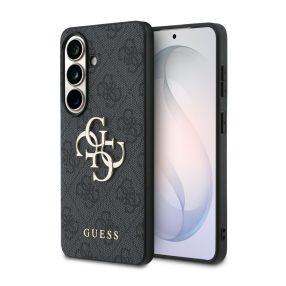 Guess PU 4G Metal Logo Samsung Galaxy S26 tok, szürke