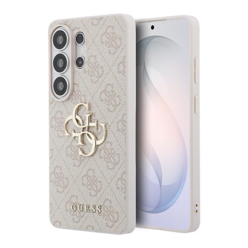 Guess PU 4G Metal Logo Samsung Galaxy S26 Ultra tok, rózsaszín