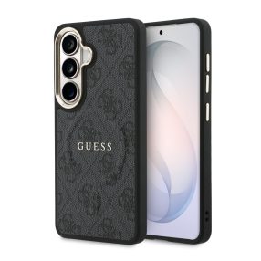   Guess PU Leather 4G Gold Frame Samsung Galaxy S26 mágneses tok, fekete