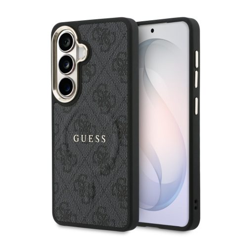 Guess PU Leather 4G Gold Frame Samsung Galaxy S26 mágneses tok, fekete