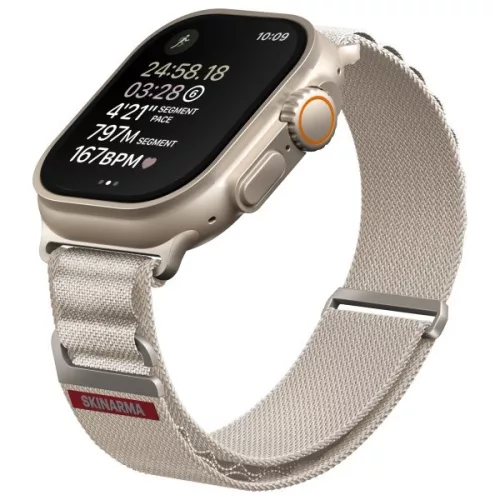 Skinarma Kobu Apple Watch állítható szíj, 49/45/44/42MM, elefántcsont (bézs)