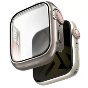   Skinarma Gado Apple Watch 11 / Watch 10 46mm tempered glass üvegfólia / tok, titanium (ezüst)