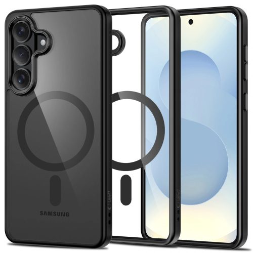 Tech-Protect Magmat Samsung Galaxy S26 hátlap tok, MagSafe, átlátszó-fekete