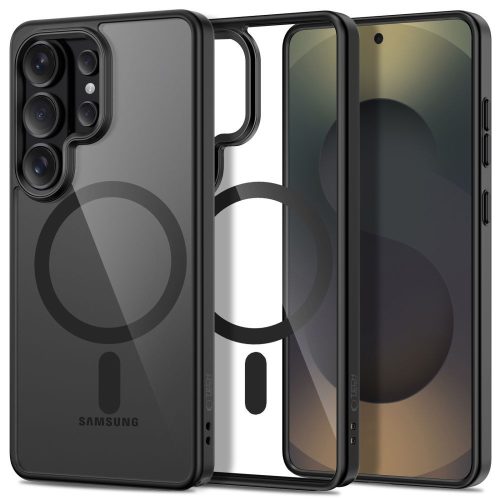 Tech-Protect Magmat Samsung Galaxy S26 Ultra hátlap tok, MagSafe, átlátszó-fekete