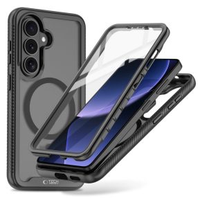   Tech-Protect Defense Samsung Galaxy S26 Ultra hátlap tok kijelző védelemmel, ütésálló, MagSafe, áttetsző-fekete