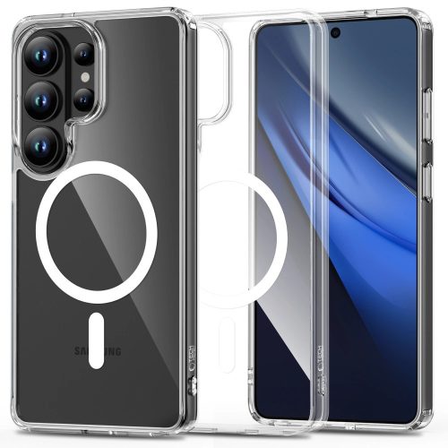 Tech-Protect Flexair Hybrid Samsung Galaxy S26 Ultra hátlap tok, megerősített sarok, MagSafe, átlátszó-fehér