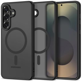   Tech-Protect Magcam Samsung Galaxy S26 hátlap tok, MagSafe, áttetsző-fekete