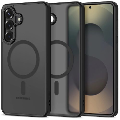 Tech-Protect Magcam Samsung Galaxy S26 hátlap tok, MagSafe, áttetsző-fekete