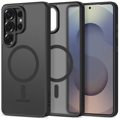 Tech-Protect Magcam Samsung Galaxy S26 Ultra hátlap tok, MagSafe, áttetsző-fekete