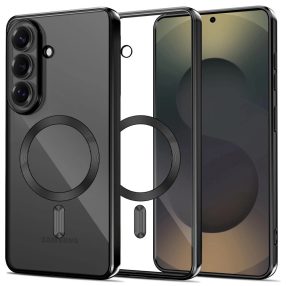   Tech-Protect MagFlex Samsung Galaxy S26 hátlap tok, MagSafe, átlátszó-fekete (fényes)