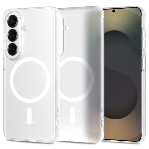 Tech-Protect MagSlim Samsung Galaxy S26 hátlap tok kitámasztóval, MagSafe, áttetsző-fehér