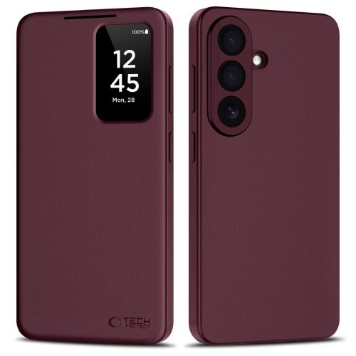 Tech-Protect Smart Wallet Samsung Galaxy S26 Plus flip / kinyitható tok, bordó