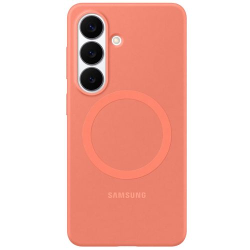 Samsung Silicone Magnet Samsung Galaxy S26 gyári hátlap tok, szilikon, MagSafe, korall piros (narancs)