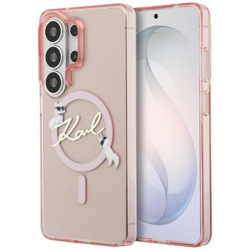 Karl Lagerfeld IML KC Script Samsung Galaxy S26 Ultra mágneses tok, MagSafe, rózsaszín