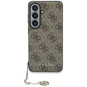   Guess 4G Classic Logo Charm Samsung Galaxy S26 mágneses tok, MagSafe, barna