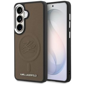   Karl Lagerfeld Embossed Ring Initials Samsung Galaxy S26 mágneses tok, MagSafe, barna