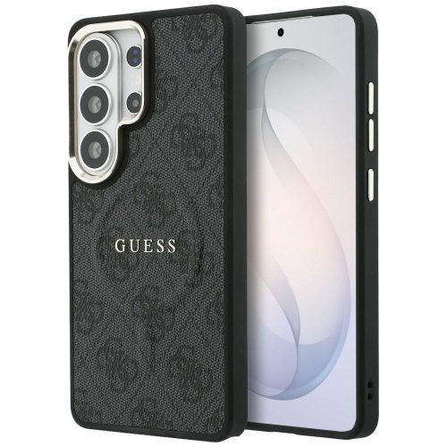 Guess 4G Embossed Ring Samsung Galaxy S26 Ultra mágneses tok, MagSafe, fekete