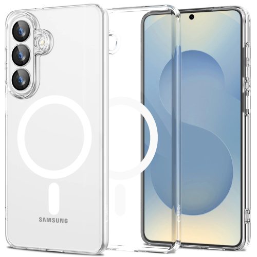 Tech-Protect Flexair Samsung Galaxy S26 hátlap tok, megerősített sarok, MagSafe, átlátszó-fehér