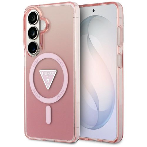Guess IML Gradient Triangle Samsung Galaxy S26 mágneses tok, MagSafe, rózsaszín