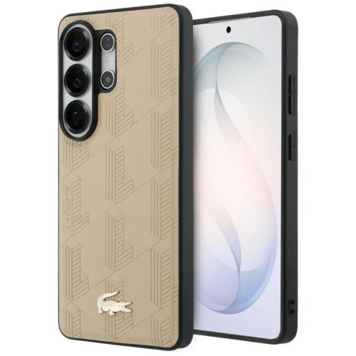 Lacoste Nomograme Gold Logo Samsung Galaxy S26 Ultra mágneses tok, MagSafe, bézs