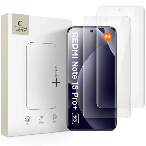 Tech-Protect Glass UV+ Xiaomi Redmi Note 15 Pro Plus / Poco M8 Pro tempered glass kijelzővédő üvegfólia, átlátszó (2db)