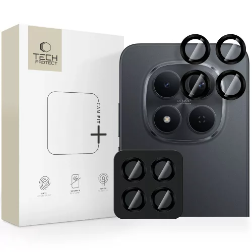 Tech-Protect Camring FIT+ Xiaomi Redmi Note 15 Pro 5G / 15 Pro Plus / Poco M8 Pro kameravédő üvegfólia, fekete