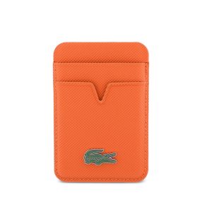   Lacoste PU Iconic Petit Pique mágneses kártyatartó, MagSafe, narancs