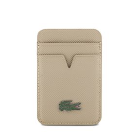   Lacoste PU Iconic Petit Pique mágneses kártyatartó, MagSafe, bézs